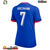 Camisa de Futebol França Antoine Griezmann #7 Equipamento Principal Mulheres Europeu 2024 Manga Curta